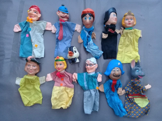 Lot De 2 Marionnettes à Ficelles Anciennes – Fait Main – Vintage