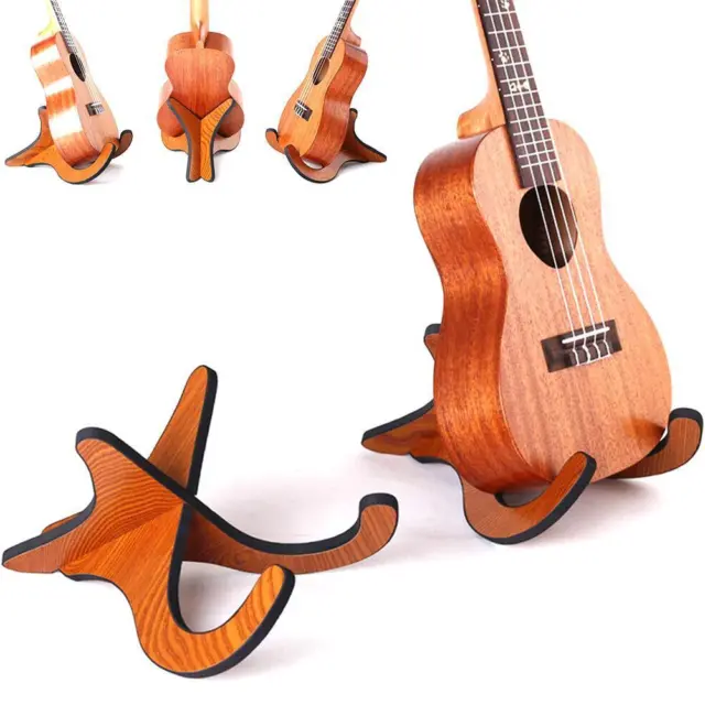 Folding Ukulele Violin Bass Guitar Stand A Frame Floor Hanger Ra Holder L1D7
