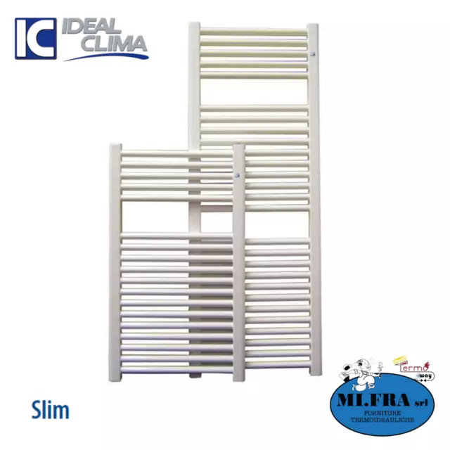 Termoarredo bagno Ideal Clima Slim bianco 1150x550 scaldasalviette dritto