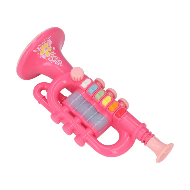 (Pink) Horn Toy Plastic Musical Instruments Flute Horn Toy Dynamic
