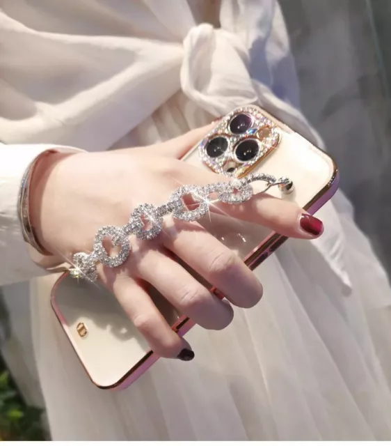 For iPhone 14 13 11 12 Pro Max XS XR Luxury Rhinestone Bling Diamond Case Cover