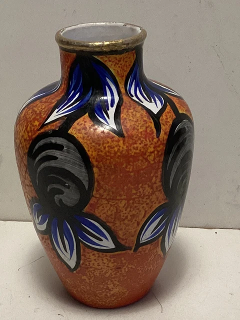VASE BOULE ART DECO - Elgé Vierzon Ceramique Vernissée EUR 45,00