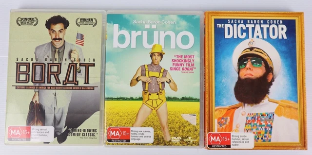 Sacha Baron Cohen 3 Movie Bundle Bruno Borat Dictator (DVD, PAL, R4) - Free Post