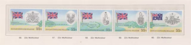 F87-6 1980 Cocos Keeling Island 22c strip of 5stamps Australia Administration F