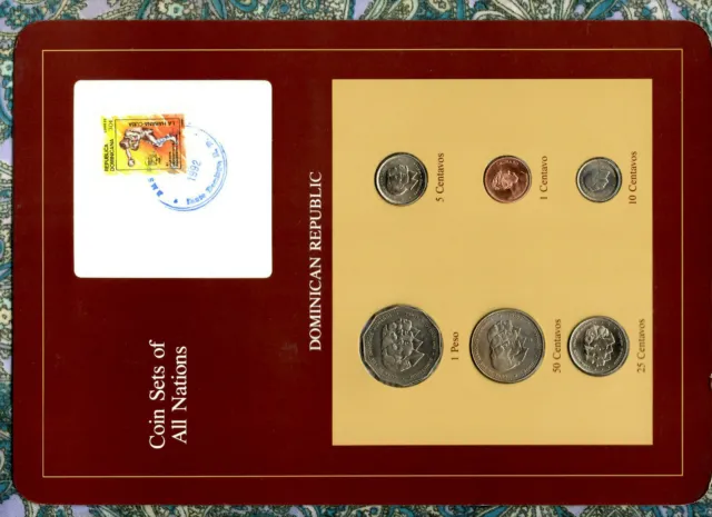 Coin Sets of All Nations Dominican 1983-1987 UNC 1 Peso 1983 5K Mint No tower