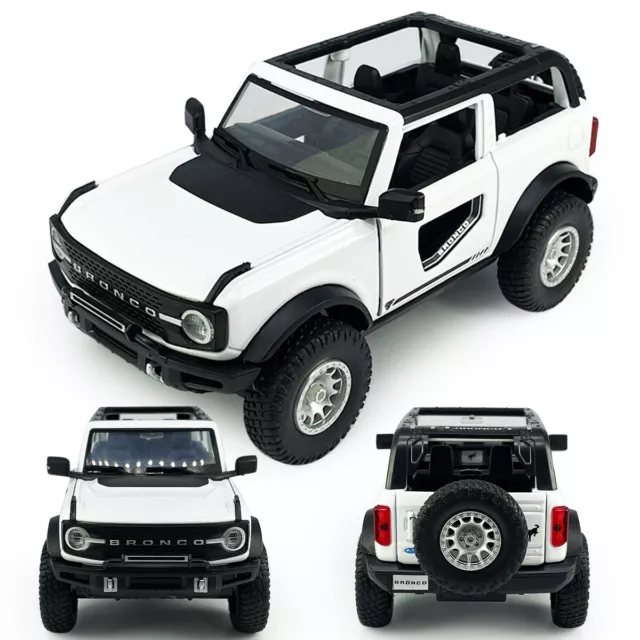 1:32 Ford Bronco SUV Model Car Diecast Toy Cars Gift Toys for Kids Boys White