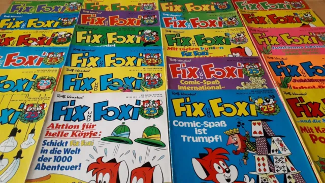 Fix + Foxi - Konvolut 22 Comichefte von 1977 mit Tim & Struppi, Poster-Puzzle...