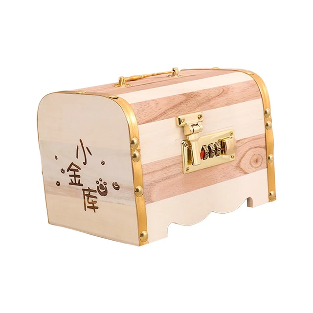 Wood Piggy Bank Multifunction Home Decoration Cash Box for