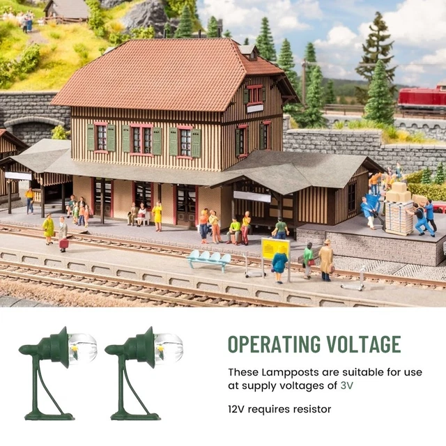 Lot De 5 Feux De Signalisation Miniatures HO (1:87) - LED, Alimentation 3V/12V, Pour Modélisme Ferroviaire