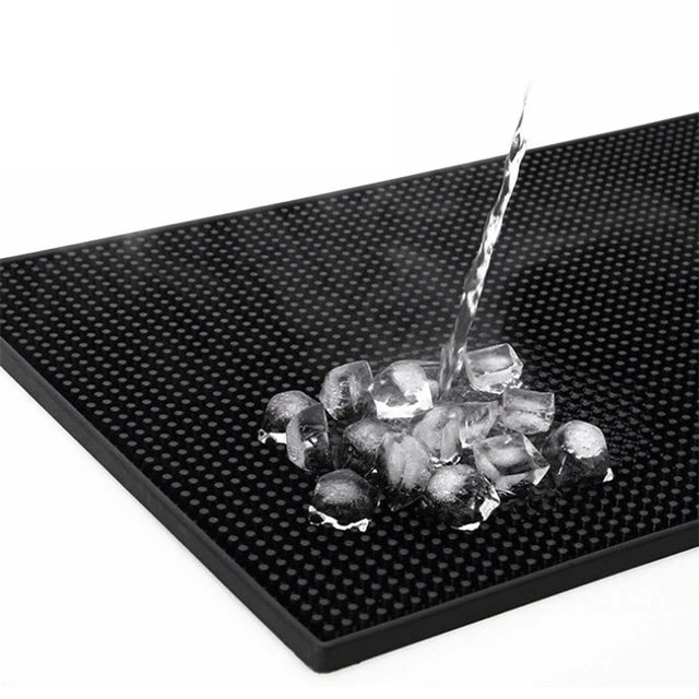 Tapis De Bar En Silicone Antidérapant 45x30 Cm – Protège Votre Comptoir Noir Élégant Pour Bar, Cuisine, Restaurant Ou KTV