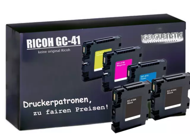 5 XXL GEL PATRONEN GC-41 für Ricoh Aficio SG7100 N SG3100 SNw SG3110 DNw Drucker