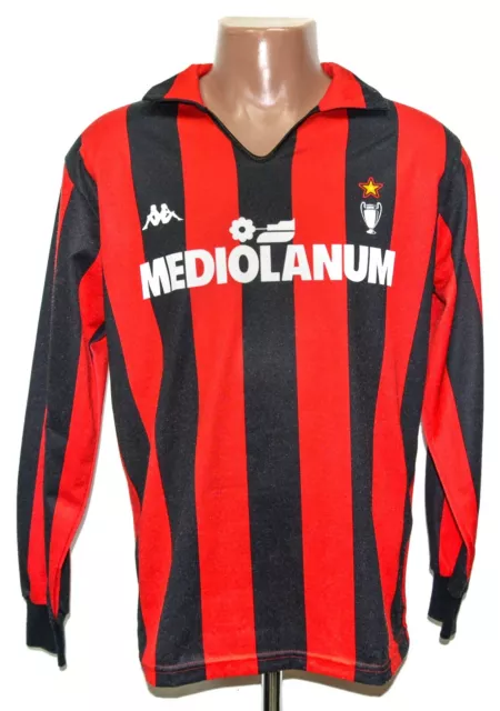 Ac Milan Italy 1989/1990 Home Football Shirt Jersey Kappa Size L Long Sleeve