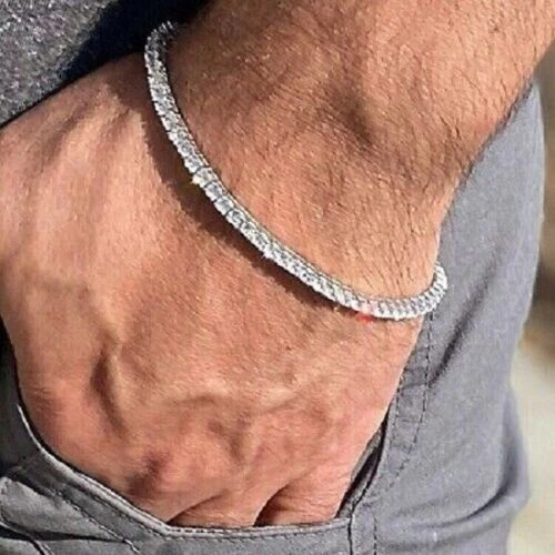 7Ct Round Lab Created Diamond Tennis Bracelet 14k White Gold Plated Silver 7.5"