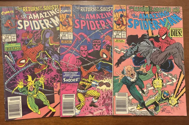 The Amazing Spider-Man 334 335 336 Marvel Comics 1990