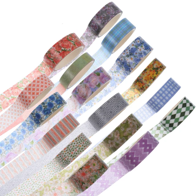 17 rouleaux de ruban de motif de fleur délicat bricolage de la main de la main 4