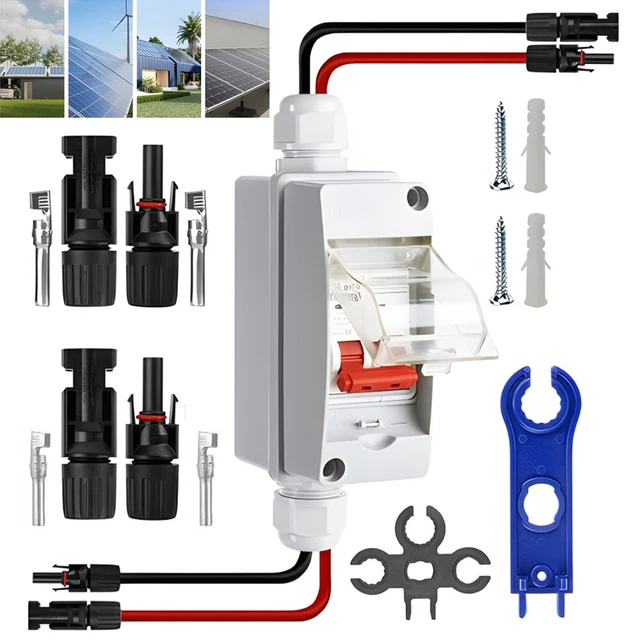 DC Trennschalter Solar Umschalter Ausschalter Hauptschalter 4-polig 32A 1000V DC Trennschalter Solar Umschalter Ausschalter Hauptschalter 4-polig 32A 1000V