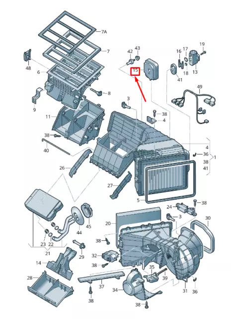 Neuf VW Touareg 7P A/C Evaporateur Coeur Isolant 7L0820513F Original