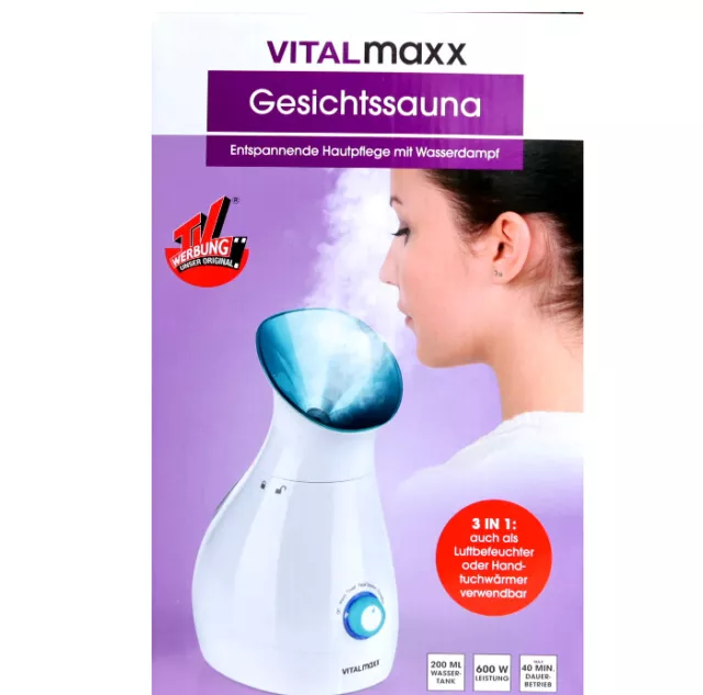 3in1 Gesichtssauna VITALmaxx Gesichtsdampfer Inhalator Gesichtreinigung NEU *