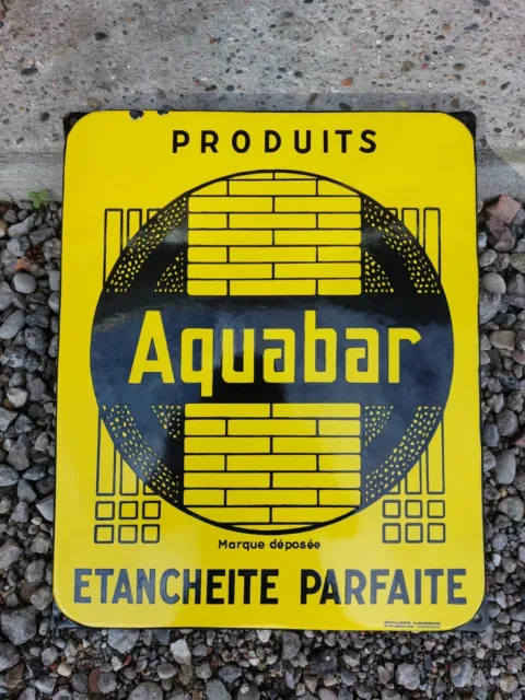 Ancienne Plaque Émaillée Aquabar  Emaillerie Alsacienne Strasbourg
