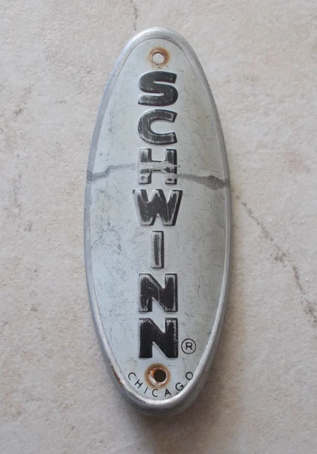 Vintage Bicycle Head Badge Cycles SCHWINN USA Antique Bike French metal Vintage Bicycle Head Badge Cycles SCHWINN USA Antique Bike French metal