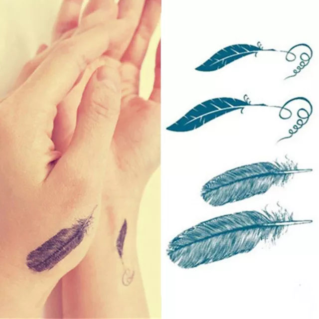 Pegatina de pluma de moda para tatuajes impermeable temporal extraíble arte corporal tatuaje Z ZR
