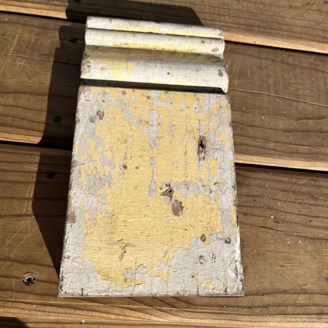 1 Architectural Antique Vintage Yellow Wooden Door Trim Plinth Block Window