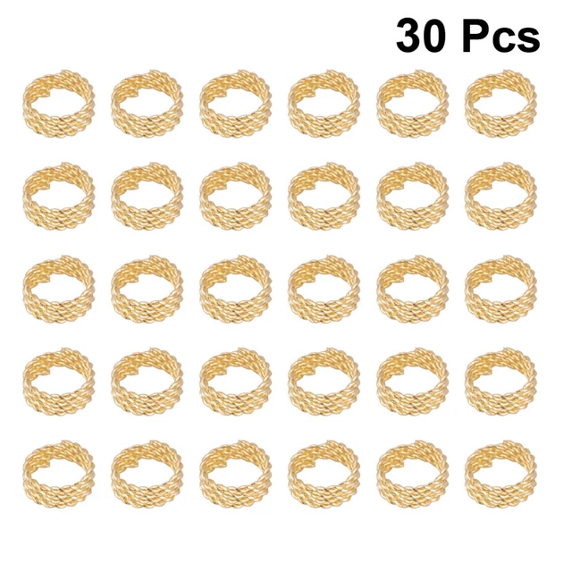 30 PIEZAS Anillos Dreadlocks Trenzas para el cabello Perlas Joyería para el cabello Manguito
