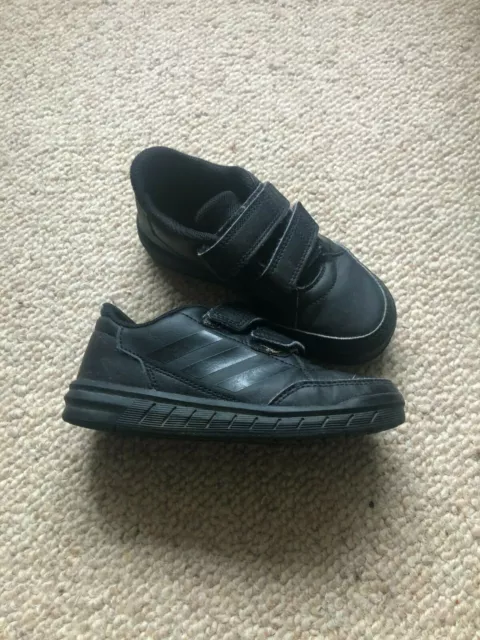 Adidas Ortholite boys black leather trainers UK10 EUR28