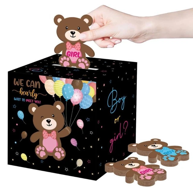 Gender Reveal Party  Gender Reveal Voting Box with 24 Boy and Girl Cards 2