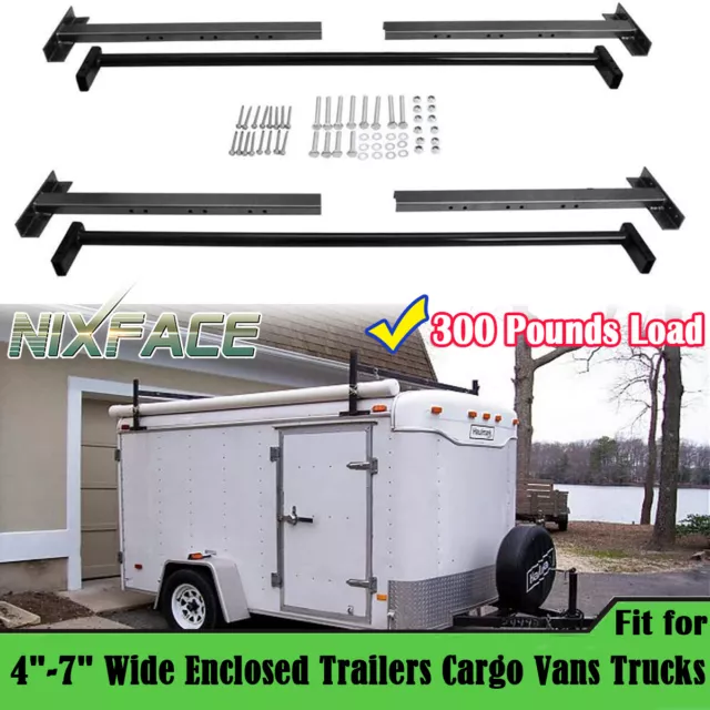 Adjustable Roof Ladder Racks for 4'-7' Wide Enclosed Trailers Cargo Vans Trucks