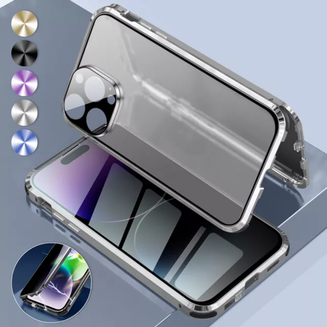 Anti-Peep Glass Screen Protector Case For iPhone 14 13 12 11 Pro Max Full Cover