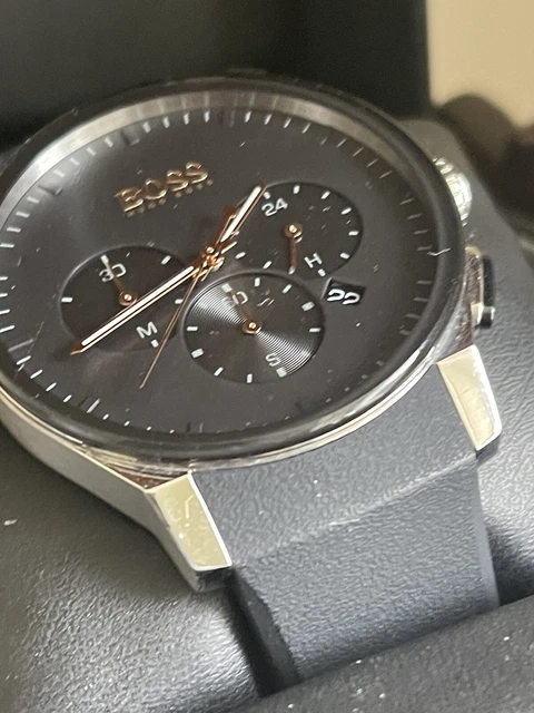 Hugo Boss Peak Chronograph Olive Green Dial Gold Steel Strap Watch for Men - 1514190