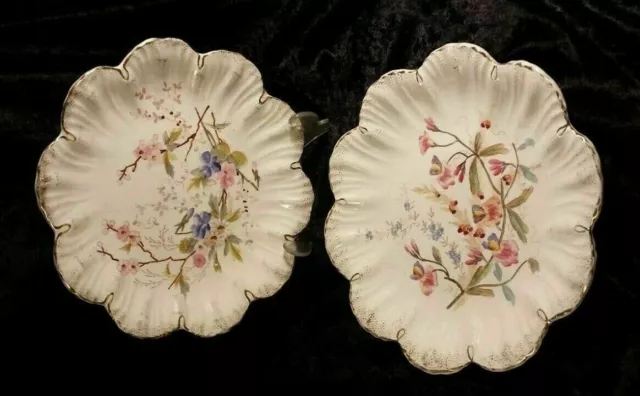 Floral Plates x2 Royal Bonn GERMANY - Franz Anton Mehlem Stamped Gift Antique