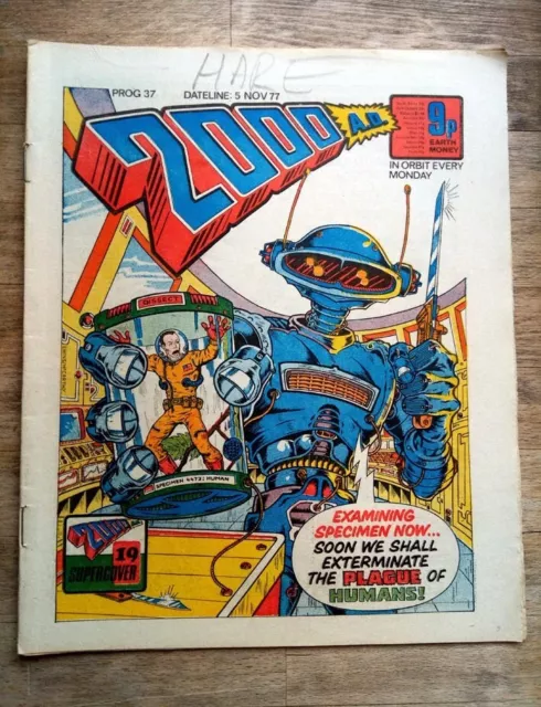 2000AD comic prog 37 from 1977 - superb condition