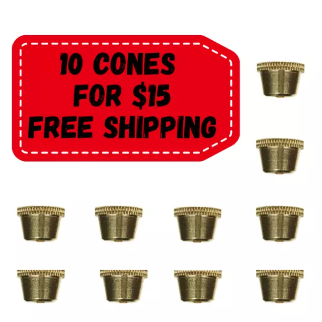 10x Small Brass Cone Pieces - Bonza Bucket Smoking Billy Metal Cones - ON SALE