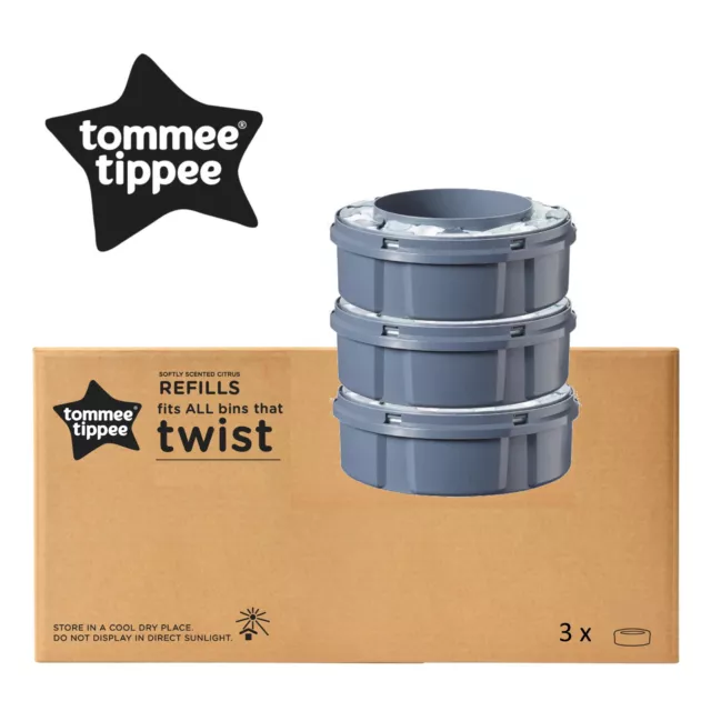 Tommee Tippee Nachfüllkassette Twist & Click & Sangenic Tec Windeleimer 3er Set 2