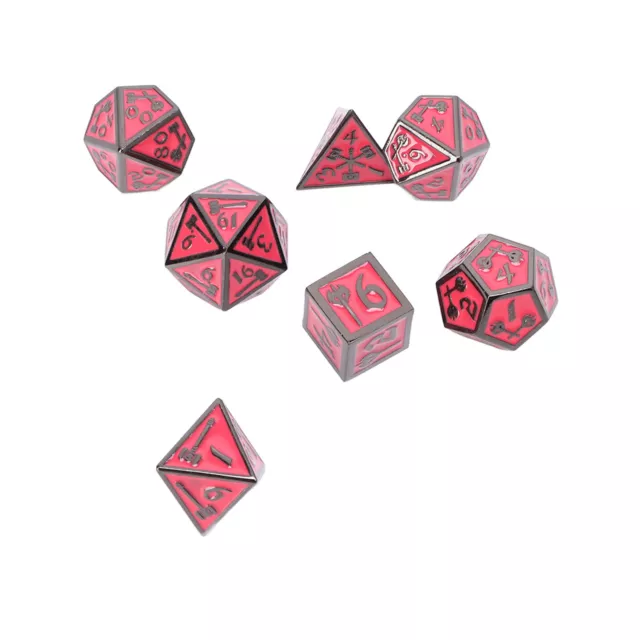 Hot 7pcs Metal Dices Clear Numbers Different Polyhedral Shapes Dice Set For Boar 3