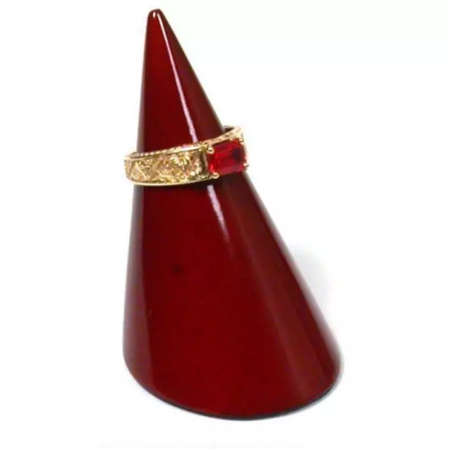 Rosewood Finished Finger Ring Display Showcase Stand 2 1/8" Unit Kit 20 Pcs