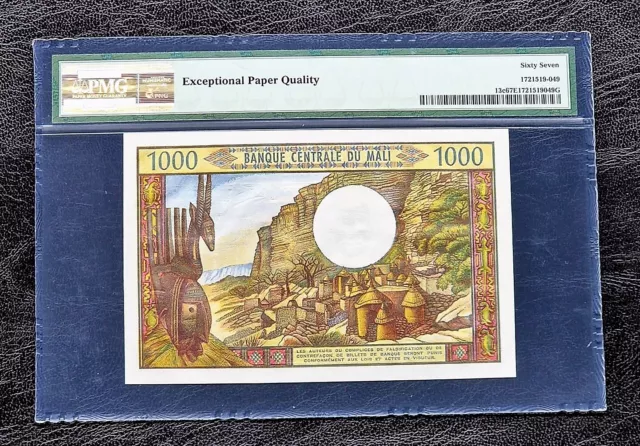 Mali 1000 Francs 1970-84 PMG 67 EPQ UNC Pick 13 c 2