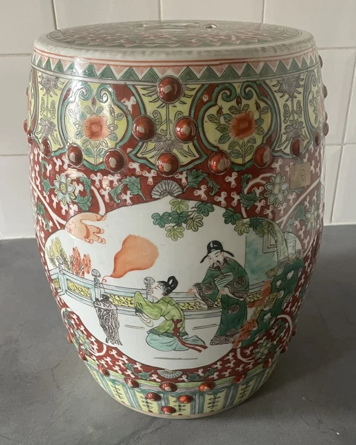 Gong - Tabouret chinois rond ancien n°12
