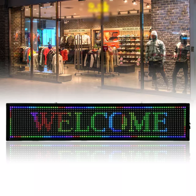 40x8 Inch LED Scrolling Sign Message Display RGB 7 Colors Board SMD Programmable