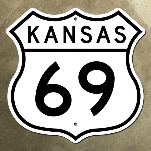 Kansas US route 69 highway marker road sign 1957 shield