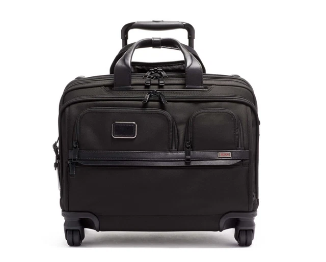 Tumi 117158-1041 - Alpha 3 Deluxe 4 Wheeled Laptop Case Brief - Black 2