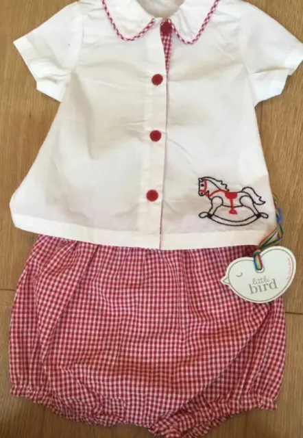 Little Bird By Jools Oliver Red Gingham Rocking Horse Set Age 3-6 Months 🌈🍄🌈