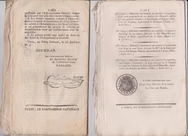 Lotto   Documenti  1800/1900 Napoleone-R.e.i. Manoscritti-Decreti-Lettere-Giochi