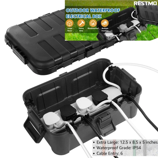 RESTMO EXTRA LARGE Weatherproof Electrical Box (32x22x13cm) IP54 ...