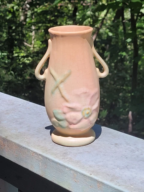 VINTAGE WELLER POTTERY vase Dogwood Pattern $35.00 - PicClick