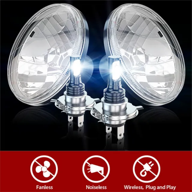 Pair 7" Inch led Car Headlight Parts Round HI/LO Beam FOR Chevy Pickup Truck3100