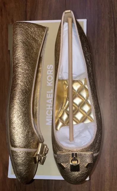 MICHAEL Michael Kors Alice Metallic Ballet Flats sz 10