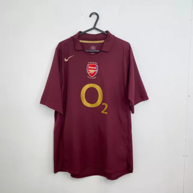 Vintage Nike Arsenal 2005 2006 Highbury Home Football Shirt Jersey Mens Size L.